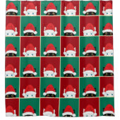 Zwarte en witte kerstkatten douchegordijn (Voorkant)