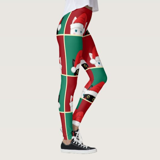 Zwarte en witte kerstkatten leggings (Rechts)