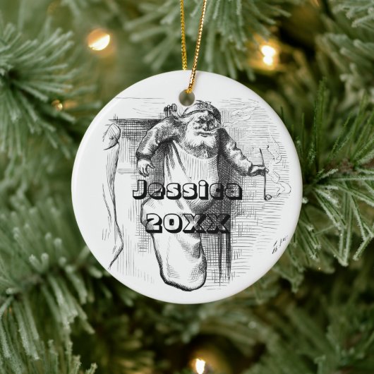 Zwarte en witte kerstkeramische keramische naam keramisch ornament (Boom)