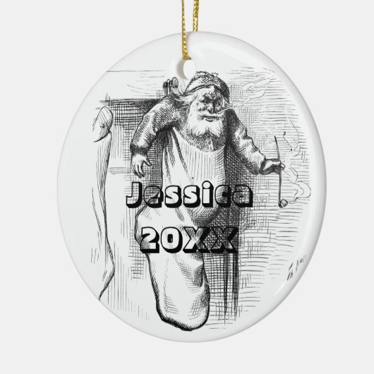 Zwarte en witte kerstkeramische keramische naam keramisch ornament (Links)
