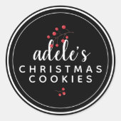 Zwarte en witte kerstkleertjes, speciaal gepersona ronde sticker (Voorkant)