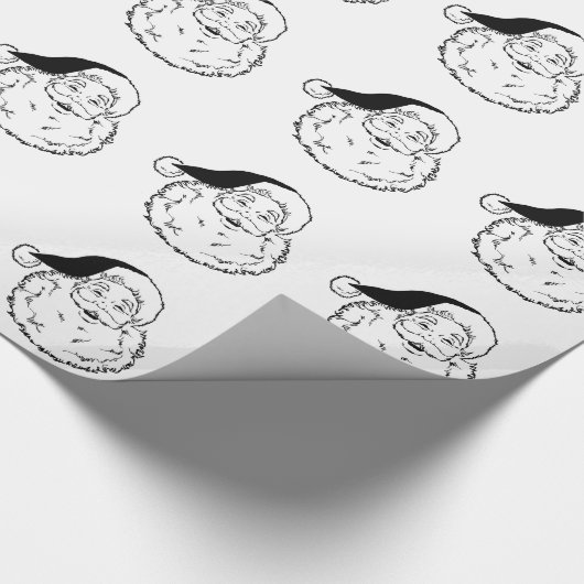 zwarte en witte kerstman cadeaupapier (Hoek)