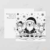 Zwarte en Witte Kerstman met Rendieren Feestdagenkaart (Voorkant / Achterkant)