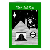 zwarte en witte kerstman met sack kerst (Voorkant)