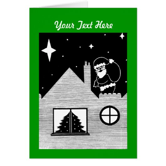 zwarte en witte kerstman met sack kerst (Voorkant)