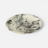 zwarte en witte kerstman Naar de stad Papieren Bordje (Gekanteld)