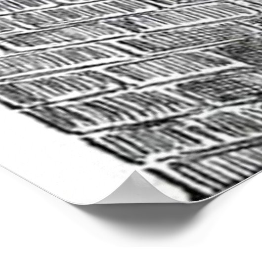  zwarte en witte kerstman poster (Hoek)