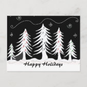 Zwarte en witte kerstscène feestdagenkaart (Voorkant)