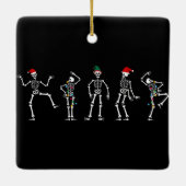 Zwarte en witte kerstskelet keramisch ornament (Achterkant)
