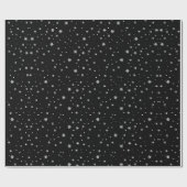 Zwarte en witte kerstsnowflakes cadeaupapier (Vlak)