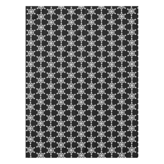 Zwarte en witte kerstsnowflakes tafelkleed (Voorkant)