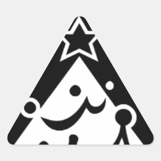 Zwarte en witte kerstster sticker (Voorkant)