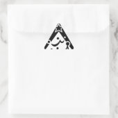 Zwarte en witte kerstster sticker (Tas)