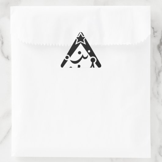 Zwarte en witte kerstster sticker (Tas)