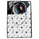 Zwarte en witte kerststerren van fotograaf medium cadeauzakje (Voorkant)