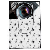 Zwarte en witte kerststerren van fotograaf medium cadeauzakje (Achterkant)