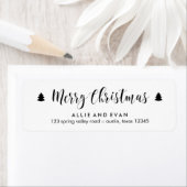 Zwarte en witte kersttangen etiket (Insitu)