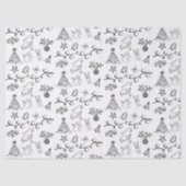 Zwarte en witte kersttekeningen tissuepapier (Voorkant)