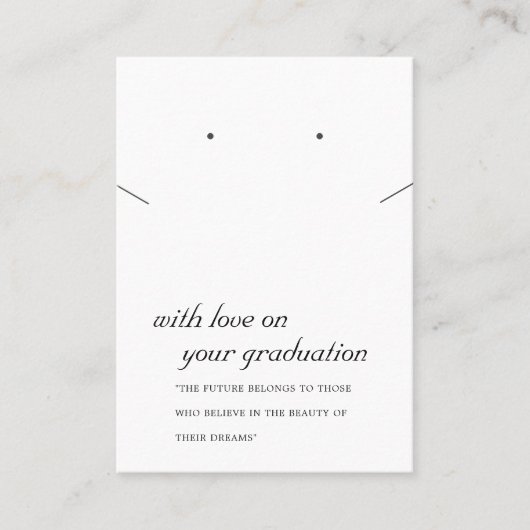 ZWARTE EN WITTE KETTING VAN AFSTUDEREN PLAATSKAARTJE (Voorkant)