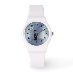 Zwarte en witte keuken in Sneeuwhorloge Horloge