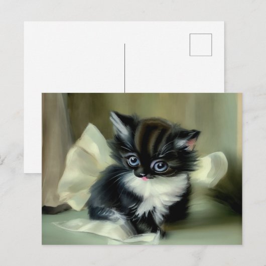 zwarte en witte keuken tongen tikken uit briefkaart (Voorkant / Achterkant)