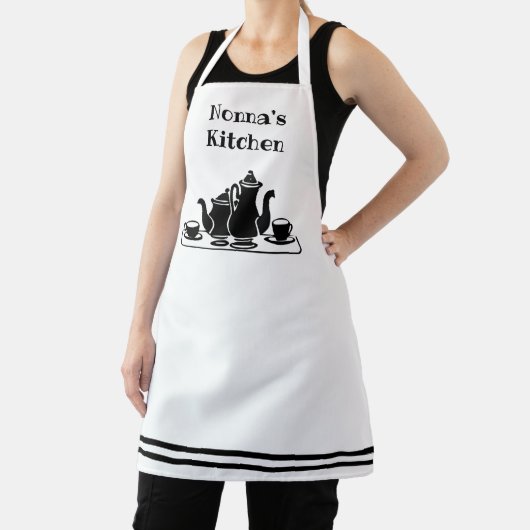 Zwarte en Witte keuken van Nonna met koffie Schort (Insitu)