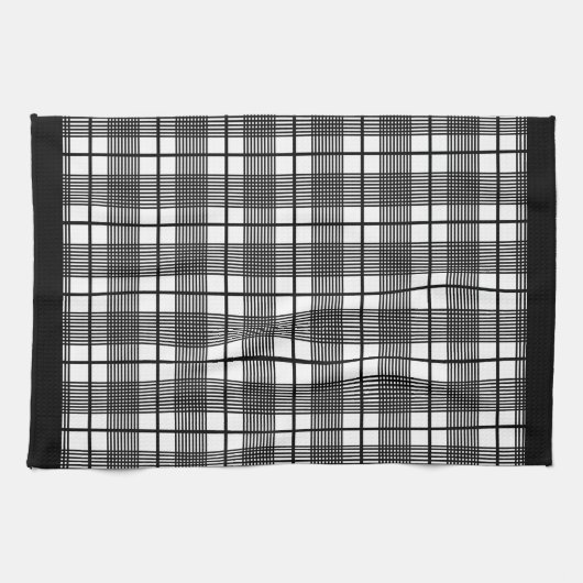 Zwarte en witte keukenhanddoek (Horizontaal)