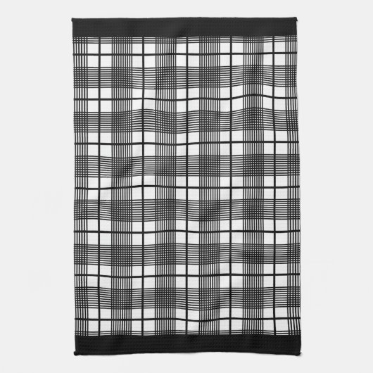 Zwarte en witte keukenhanddoek (Verticaal)