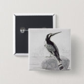 Zwarte en witte Kingfisher Vierkante Button 5,1 Cm (Voorkant /achterkant)