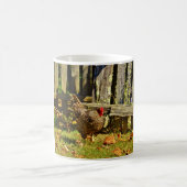 Zwarte en witte kip op de boerderij koffiemok (Center)