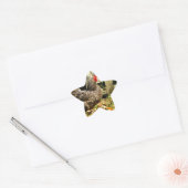 Zwarte en witte kip ster sticker (Envelop)
