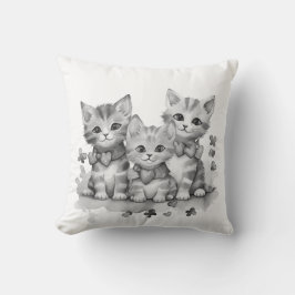 Zwarte en witte kittens kussen