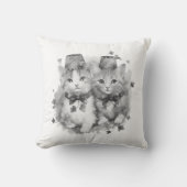 Zwarte en witte kittens kussen (Voorkant)