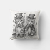 Zwarte en witte kittens kussen (Voorkant)