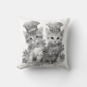Zwarte en witte kittens kussen (Voorkant)
