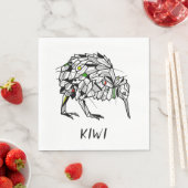 Zwarte en witte kiwi servet (Insitu)