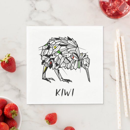 Zwarte en witte kiwi servet (Insitu)