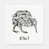 Zwarte en witte kiwi servet (Voorkant)