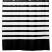 Zwarte en witte klassieke strepen douchegordijn (Voorkant)