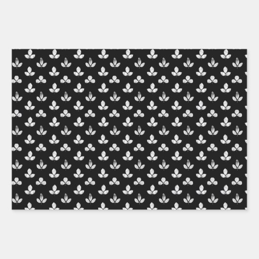 zwarte en witte klaver inpakpapier vel (Voorkant 2)