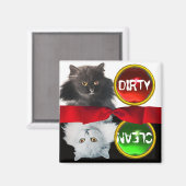 ZWARTE EN WITTE KLEINKLEINE KATTEN MAGNEET (Voorkant / Achterkant)