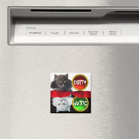 ZWARTE EN WITTE KLEINKLEINE KATTEN MAGNEET (Insitu (Vaatwasser))