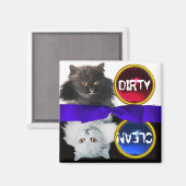 ZWARTE EN WITTE KLEINKLEINE KATTEN MAGNEET (Voorkant / Achterkant)