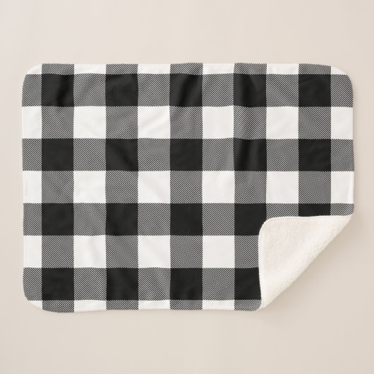 zwarte en witte klompschaar sherpa deken (Voorkant (horizontaal))