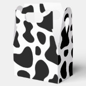 Zwarte en witte Koe Afdrukdag Bedankdoosjes (Geopend)