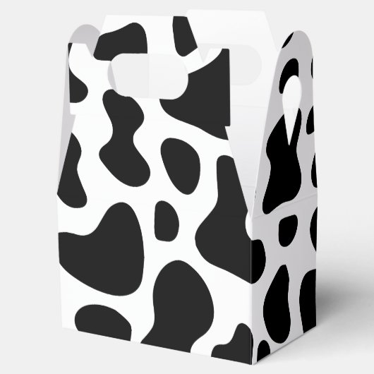 Zwarte en witte Koe Afdrukdag Bedankdoosjes (Geopend)