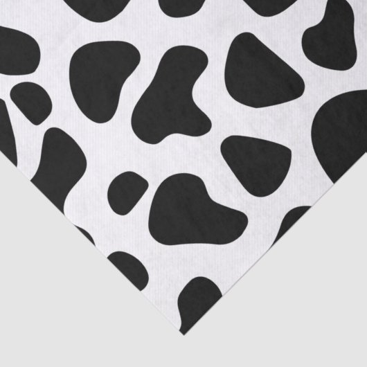 Zwarte en witte Koe Afdrukdag Tissuepapier (Detail)