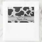 Zwarte en witte Koe Afdrukken Hartelijk dank Rechthoekige Sticker (Tas)
