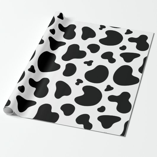 Zwarte en witte Koe Afdrukpapier voor thuisverpakk Cadeaupapier (Uitgerold)