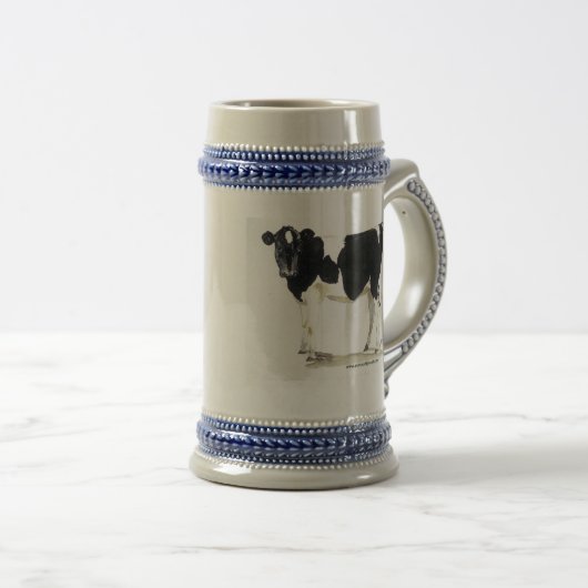 zwarte en witte koe bier bierpul (Voorkant rechts)